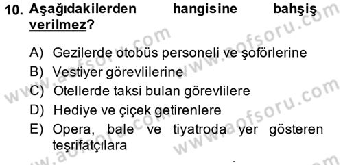 Sosyal Davranış ve Protokol Dersi 2013 - 2014 Yılı (Vize) Ara Sınav Soruları 10. Soru