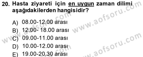 Sosyal Davranış ve Protokol Dersi 2013 - 2014 Yılı (Vize) Ara Sınav Soruları 20. Soru