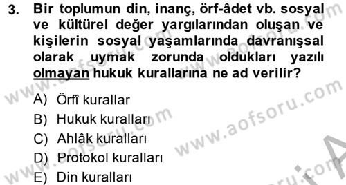 Sosyal Davranış ve Protokol Dersi 2013 - 2014 Yılı (Vize) Ara Sınav Soruları 3. Soru