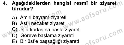 Sosyal Davranış ve Protokol Dersi 2013 - 2014 Yılı (Final) Dönem Sonu Sınav Soruları 4. Soru