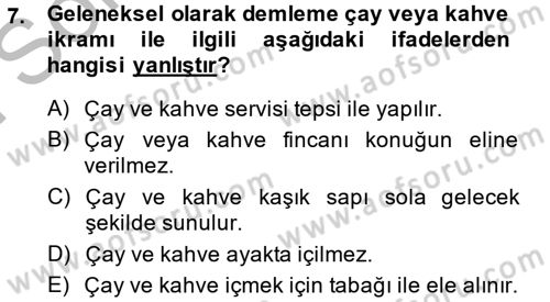 Sosyal Davranış ve Protokol Dersi 2013 - 2014 Yılı (Final) Dönem Sonu Sınav Soruları 7. Soru