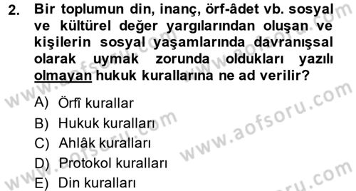 Sosyal Davranış ve Protokol Dersi 2013 - 2014 Yılı Tek Ders Sınav Soruları 2. Soru