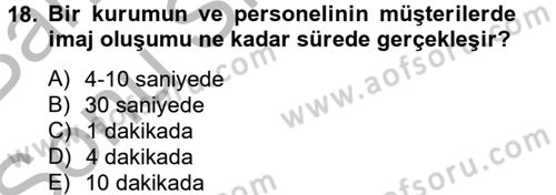 Sosyal Davranış ve Protokol Dersi 2014 - 2015 Yılı (Final) Dönem Sonu Sınavı 18. Soru