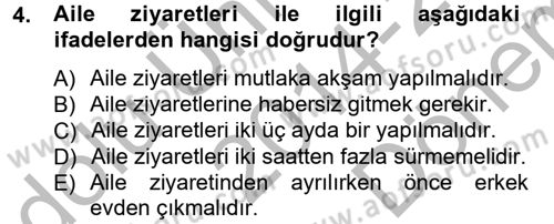 Sosyal Davranış ve Protokol Dersi 2014 - 2015 Yılı (Final) Dönem Sonu Sınav Soruları 4. Soru