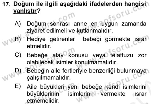 Sosyal Davranış ve Protokol Dersi 2015 - 2016 Yılı (Vize) Ara Sınav Soruları 17. Soru