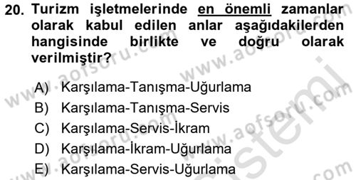 Sosyal Davranış ve Protokol Dersi 2015 - 2016 Yılı (Final) Dönem Sonu Sınav Soruları 20. Soru