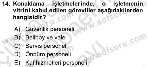 Sosyal Davranış ve Protokol Dersi 2016 - 2017 Yılı (Final) Dönem Sonu Sınav Soruları 14. Soru