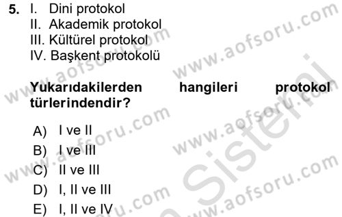 Sosyal Davranış ve Protokol Dersi 2016 - 2017 Yılı (Final) Dönem Sonu Sınav Soruları 5. Soru