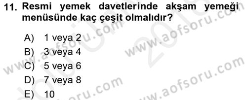 Sosyal Davranış ve Protokol Dersi 2017 - 2018 Yılı 3 Ders Sınav Soruları 11. Soru
