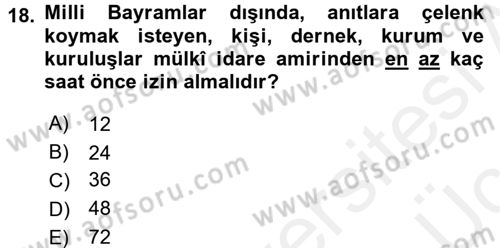 Sosyal Davranış ve Protokol Dersi 2017 - 2018 Yılı 3 Ders Sınav Soruları 18. Soru