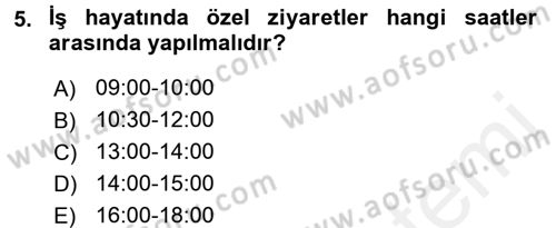 Sosyal Davranış ve Protokol Dersi 2017 - 2018 Yılı 3 Ders Sınav Soruları 5. Soru