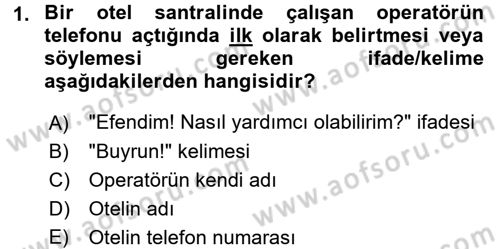 Sosyal Davranış ve Protokol Dersi 2017 - 2018 Yılı (Vize) Ara Sınav Soruları 1. Soru