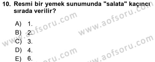 Sosyal Davranış ve Protokol Dersi 2017 - 2018 Yılı (Final) Dönem Sonu Sınav Soruları 10. Soru