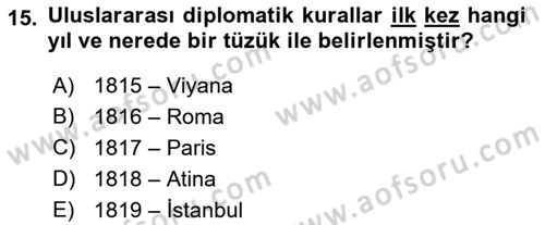 Sosyal Davranış ve Protokol Dersi 2018 - 2019 Yılı Yaz Okulu Sınav Soruları 15. Soru