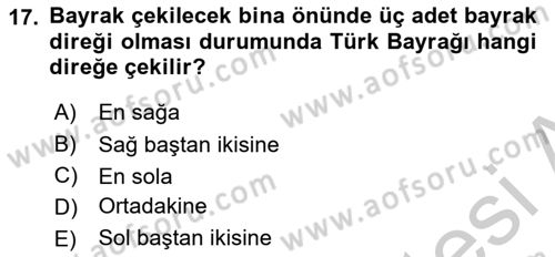 Sosyal Davranış ve Protokol Dersi 2018 - 2019 Yılı Yaz Okulu Sınav Soruları 17. Soru