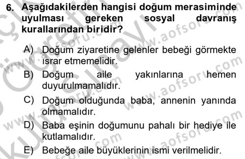 Sosyal Davranış ve Protokol Dersi 2018 - 2019 Yılı Yaz Okulu Sınav Soruları 6. Soru