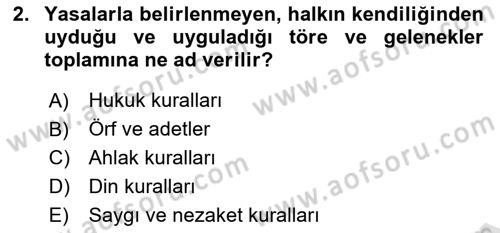 Sosyal Davranış ve Protokol Dersi 2020 - 2021 Yılı Yaz Okulu Sınav Soruları 2. Soru