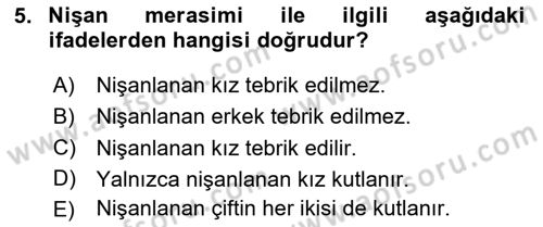 Sosyal Davranış ve Protokol Dersi 2020 - 2021 Yılı Yaz Okulu Sınavı 5. Soru