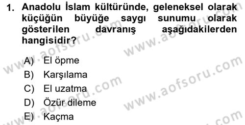 Sosyal Davranış ve Protokol Dersi 2021 - 2022 Yılı (Vize) Ara Sınav Soruları 1. Soru