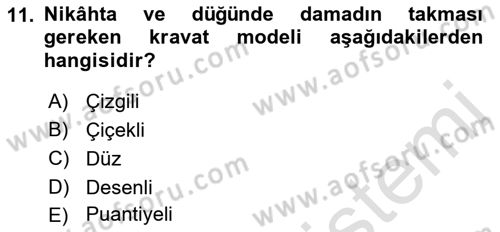 Sosyal Davranış ve Protokol Dersi 2021 - 2022 Yılı (Vize) Ara Sınav Soruları 11. Soru