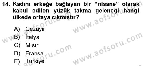 Sosyal Davranış ve Protokol Dersi 2021 - 2022 Yılı (Vize) Ara Sınav Soruları 14. Soru