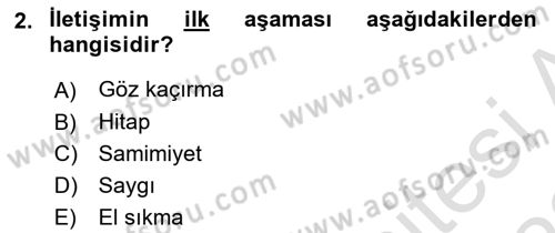 Sosyal Davranış ve Protokol Dersi 2021 - 2022 Yılı (Vize) Ara Sınav Soruları 2. Soru