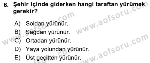 Sosyal Davranış ve Protokol Dersi 2021 - 2022 Yılı (Vize) Ara Sınav Soruları 6. Soru