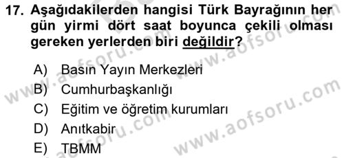 Sosyal Davranış ve Protokol Dersi 2021 - 2022 Yılı (Final) Dönem Sonu Sınav Soruları 17. Soru