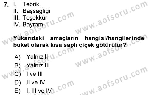 Sosyal Davranış ve Protokol Dersi 2021 - 2022 Yılı (Final) Dönem Sonu Sınav Soruları 7. Soru