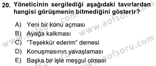 Sosyal Davranış ve Protokol Dersi 2021 - 2022 Yılı Yaz Okulu Sınav Soruları 20. Soru