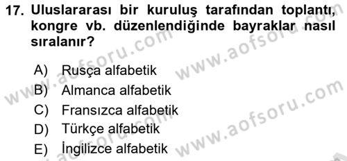 Sosyal Davranış ve Protokol Dersi 2022 - 2023 Yılı Yaz Okulu Sınav Soruları 17. Soru