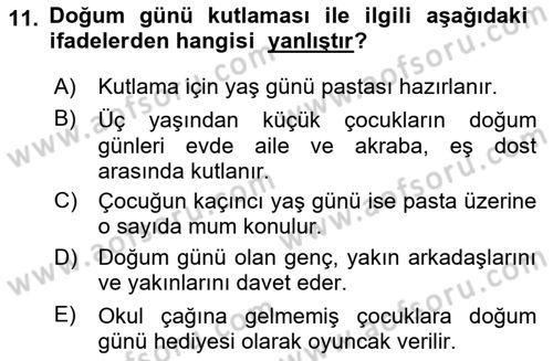 Sosyal Davranış ve Protokol Dersi 2023 - 2024 Yılı (Vize) Ara Sınav Soruları 11. Soru