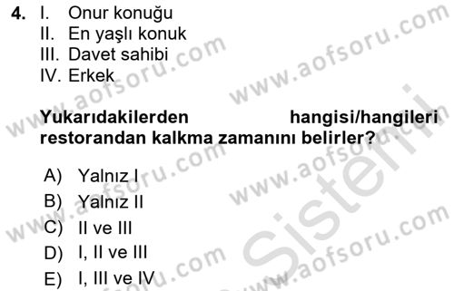 Sosyal Davranış ve Protokol Dersi 2023 - 2024 Yılı (Final) Dönem Sonu Sınav Soruları 4. Soru