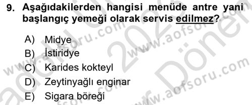 Sosyal Davranış ve Protokol Dersi 2023 - 2024 Yılı (Final) Dönem Sonu Sınav Soruları 9. Soru