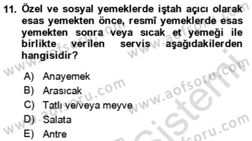 Sosyal Davranış ve Protokol Dersi 2023 - 2024 Yılı Yaz Okulu Sınav Soruları 11. Soru