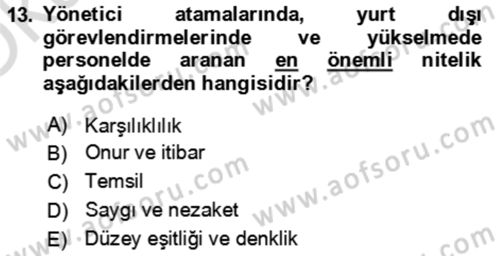 Sosyal Davranış ve Protokol Dersi 2023 - 2024 Yılı Yaz Okulu Sınav Soruları 13. Soru