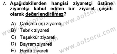 Sosyal Davranış ve Protokol Dersi 2023 - 2024 Yılı Yaz Okulu Sınav Soruları 7. Soru
