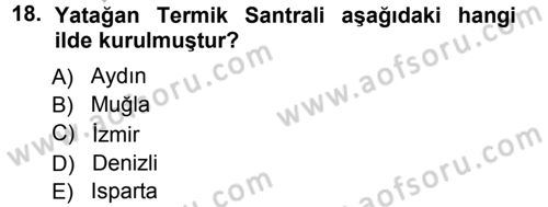 Çevre Sosyolojisi Dersi Ara Sınavı Deneme Sınav Soruları 18. Soru