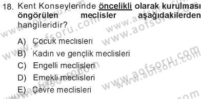 Çevre Sosyolojisi Dersi 2012 - 2013 Yılı Tek Ders Sınav Soruları 18. Soru