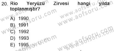 Çevre Sosyolojisi Dersi 2012 - 2013 Yılı Tek Ders Sınav Soruları 20. Soru