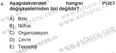 Çevre Sosyolojisi Dersi 2012 - 2013 Yılı Tek Ders Sınav Soruları 4. Soru