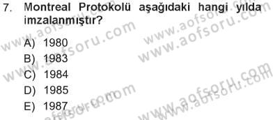 Çevre Sosyolojisi Dersi 2012 - 2013 Yılı Tek Ders Sınav Soruları 7. Soru