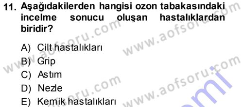 Çevre Sosyolojisi Dersi Ara Sınavı Deneme Sınav Soruları 11. Soru