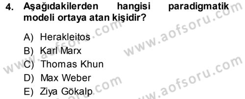 Çevre Sosyolojisi Dersi Ara Sınavı Deneme Sınav Soruları 4. Soru