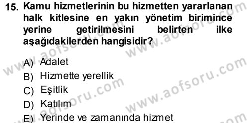 Çevre Sosyolojisi Dersi 2013 - 2014 Yılı (Final) Dönem Sonu Sınav Soruları 15. Soru