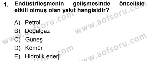 Çevre Sosyolojisi Dersi Ara Sınavı Deneme Sınav Soruları 1. Soru