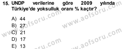 Çevre Sosyolojisi Dersi 2014 - 2015 Yılı (Final) Dönem Sonu Sınav Soruları 15. Soru