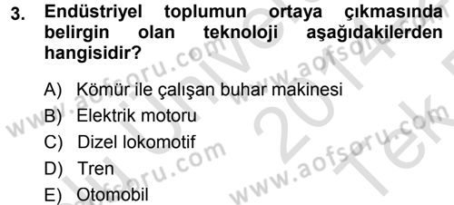 Çevre Sosyolojisi Dersi 2014 - 2015 Yılı Tek Ders Sınav Soruları 3. Soru