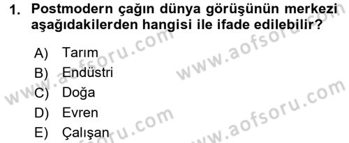 Çevre Sosyolojisi Dersi 2015 - 2016 Yılı (Final) Dönem Sonu Sınav Soruları 1. Soru