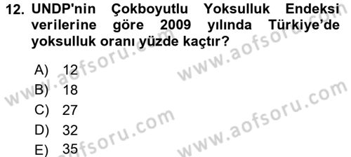 Çevre Sosyolojisi Dersi 2015 - 2016 Yılı (Final) Dönem Sonu Sınav Soruları 12. Soru